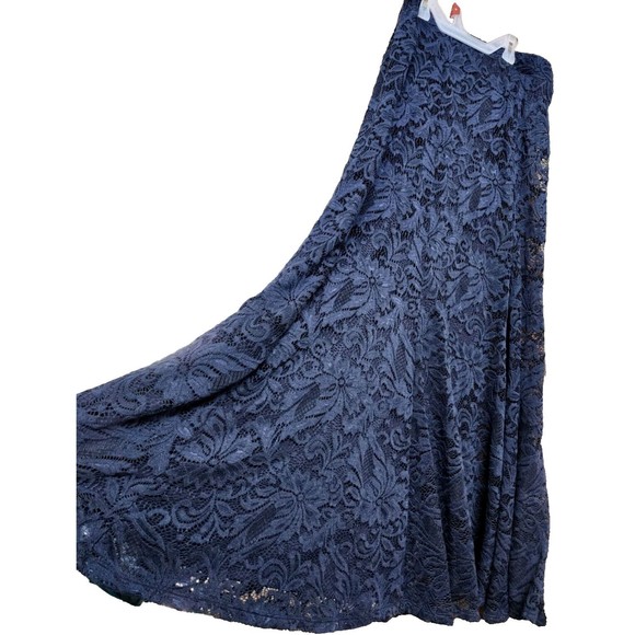 Lace Lined Navy Skirt Size Small NWT by Cato Artsy Boho - Picture 1 of 5
